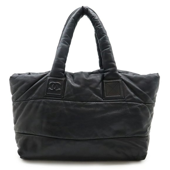 CHANEL Coco Cocoon Tote GM bag Shoulder mark Nylon Leather Black Bordeaux 7107 - Picture 1 of 9